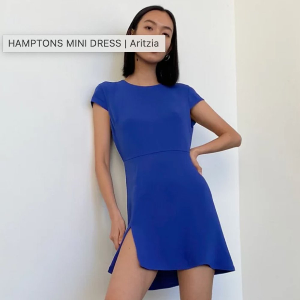 Aritzia Babaton Hamptons Mini Short Dress Navy Azure Blue Size 4